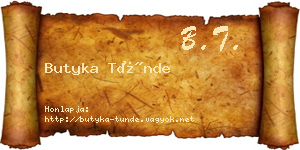 Butyka Tünde névjegykártya